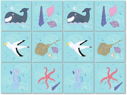 K&L Wall Art Fliesenaufkleber »Fische und Wale«, selbstklebend