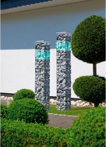 Wilk Gabionensäule, ØxH: 25 x 160 cm, Rundstahl - silberfarben