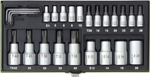 PROXXON Steckschlüsselsatz »Micromot«, Stahl, Schlüsselgröße: 8 bis 60 mm - gruen