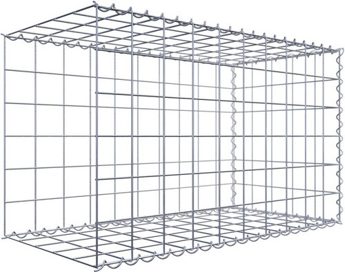 Gabiona Gabione, silbergrau, Maschenweite 10 cm x 10 cm, Spirale - silberfarben