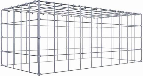 Gabiona Gabione, silbergrau, Maschenweite 10 cm x 10 cm, C-Ring - silberfarben