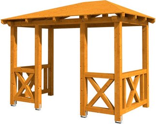 SKANHOLZ Vordach »Wismar 7«, 351 x 187 cm (BxT), nordische Fichte, eiche hell - beige | braun