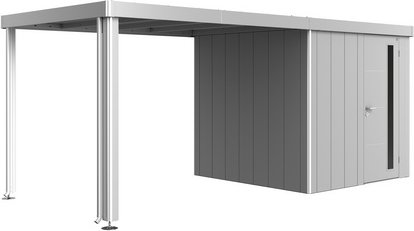 BIOHORT Seitendach »Neo«, BxL: 3000 x 2350 mm, Metall - silberfarben