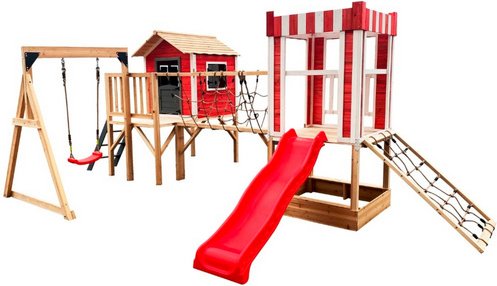 HOME DELUXE Kinderspielanlage, Spielpark WUNDERLAND inkl. Schaukel - braun