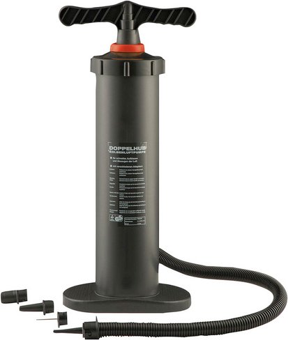 HAPPY PEOPLE Doppelhub-Luftpumpe, innen & außen - schwarz