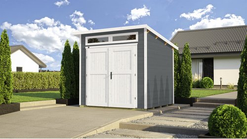 Thumbnail - WEKA Gartenhaus »264«, Holz, BxHxT: 263 x 239 x 285 cm (Außenmaße inkl. Dachüberstand) - grau