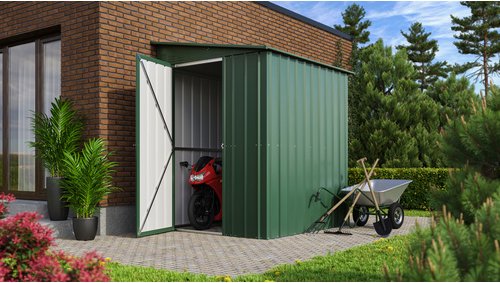 Globel Gerätehaus »LeanTo«, Metall, BxHxT: 155 x 203 x 180 cm (Außenmaße inkl. Dachüberstand) - gruen