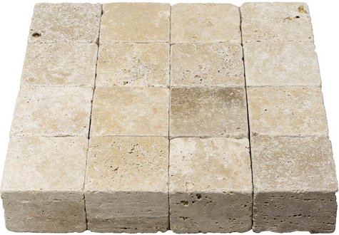 WOHNRAUSCH Pflastersteine »Tosca Cream«, LxBxH: 10 x 10 x 7 cm, (1 m²), Travertin, beige