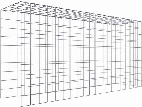Gabiona Gabione, silbergrau, Maschenweite 10 cm x 10 cm, C-Ring - silberfarben