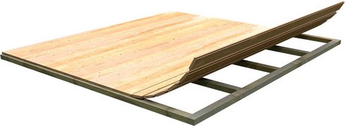 KARIBU Fußboden »Fußboden«, für Gartenhaus, BxT: 370 x  310 cm, Fichte - braun