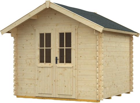 SKANHOLZ Gartenhaus »Palma«, Holz, BxHxT: 280 x 256 x 250 cm (Außenmaße inkl. Dachüberstand) - beige