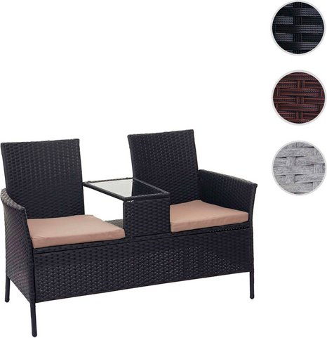 MVG Loungeset »MVG-E24«, Stahl/Glas/Kunststoff, 2-Sitzer, BxHxT: 132 x 84 x 55 cm - schwarz