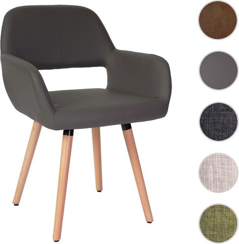 MVG Esszimmerstuhl »MVG-A50 II«, mit Armlehnen - grau