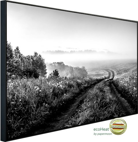 Thumbnail - papermoon Infrarotheizung »EcoHeat - Feldweg Schwarz + Weiss«, Matt-Effekt - bunt
