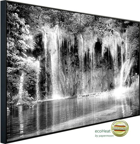 Thumbnail - papermoon Infrarotheizung »EcoHeat - Wasserfall Schwarz + Weiss«, Matt-Effekt - bunt