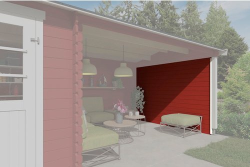 LASITA MAJA Seitenwand, für Gartenhäuser, BxL: 295 x 182,4 cm, Fichtenholz - rot