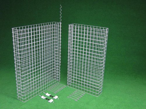 Gabiona Gabionen-Mülltonnenverkleidung, galvanisch verzinkter Stahl - silberfarben