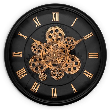 Wanduhr, Ø 40 cm, Holz/Kunststoff, kupfer/schwarz