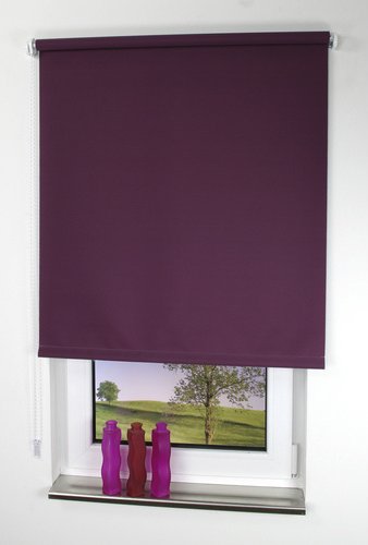 LIEDECO Seitenzug-Rollo, brombeer, Polyester - schwarz