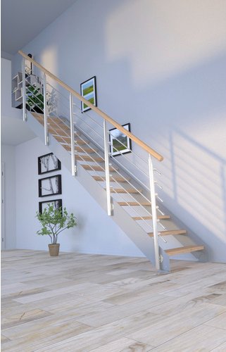 STARWOOD Systemtreppe »Kos«, Metall, 13 Stufen, max. Geschosshöhe 280 cm - braun