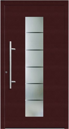 KNOCK Flügelüberdeckende Kunstoff-Haustür »Terra«, purpur - rot