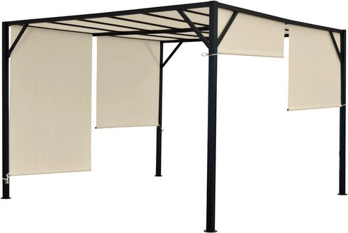 MVG Pergola »MVG-HA016«, 4 x 4 m, 6-cm-Stahl-Gestell, Schiebedach - weiss