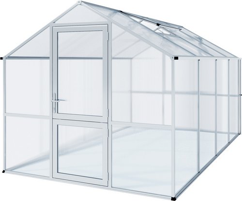 KGT Gewächshaus »Rose«, 10 m², Kunststoff/Aluminium, winterfest - silberfarben