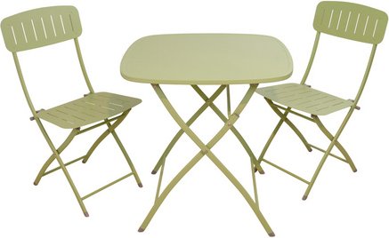 SUNGÖRL Balkonset »Bora Bora«, Tisch: 70 x 70 cm, 2x Stuhl, grün - gruen