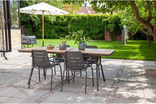 Cinas Gartenmöbelset »Parc«, 4 Sitzplätze, Teakholz, 5-teilig - schwarz