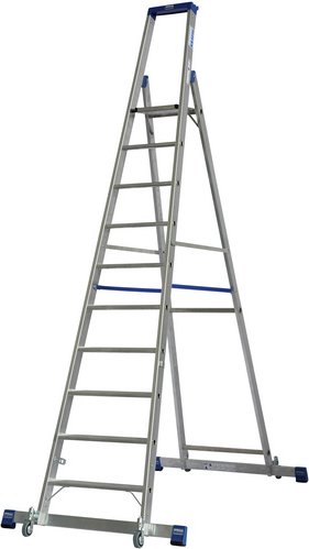 KRAUSE Stufen-Stehleiter »STABILO«, 10 Sprossen, Aluminium - silberfarben