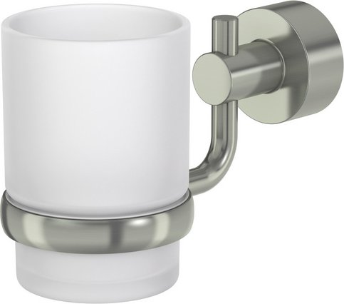 LENZ Glashalter »SCALA«, Nickel-matt, Montageart: Kleben oder Bohren - silberfarben