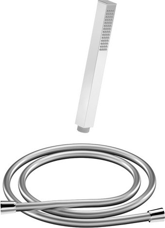 Chris Bergen Handbrause mit Brauseschlauch, chrom, Länge Brauseschlauch: 150 cm - silberfarben