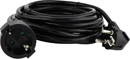 REV-Ritter Schutzkontakt-Verlängerung, 2 m, Schwarz