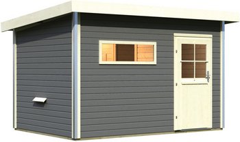 KARIBU Saunahaus »Schwanenburg«, 336x231x227 cm - grau