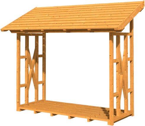 SKANHOLZ Kaminholzunterstand »Paul 2«, BxHxL: 290 x 243 x 126 cm, natur - beige