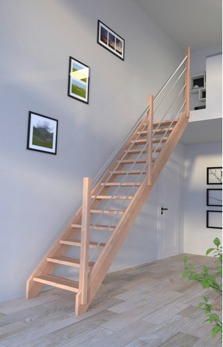 STARWOOD Systemtreppe »Mykonos«, Buchenholz, 13 Stufen, max. Geschosshöhe 280 cm - braun