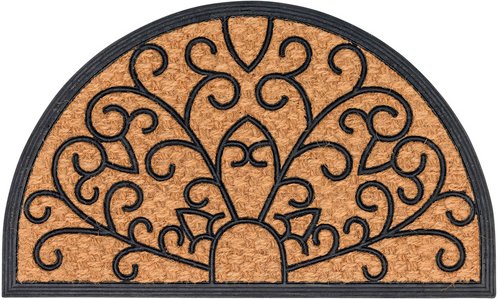 Astra Fußmatte »Deluxe Light«, halbrund, Höhe: 0,8 cm, Rutschfest, Antibakteriell, Kokos