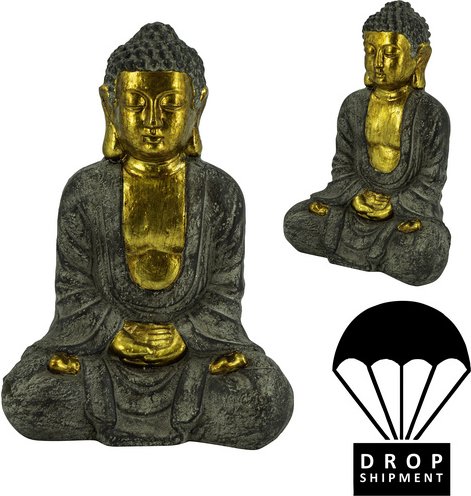 NOOR living Dekofigur, Buddha, goldfarben/grau