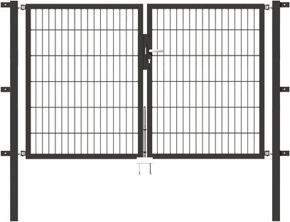GAH ALBERTS Doppeltor »Flexo«, BxH: 224 x 1200 cm, feuerverzinkter Stahl - schwarz