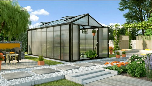 VITAVIA Gewächshaus »Zeus Plus 13800«, BxHxL: 195 x 197 x 131 cm - silberfarben