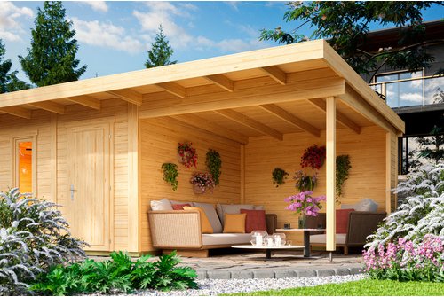 LASITA MAJA Überdachung »Sizilien«, BxT: 300 x 350 cm (Aufstellmaß ), Naturbelassen - braun