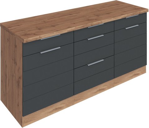 HELD MÖBEL Unterschrank »Faro«, BxHxT: 180 x 86 x 60 cm, Holzwerkstoff - grau