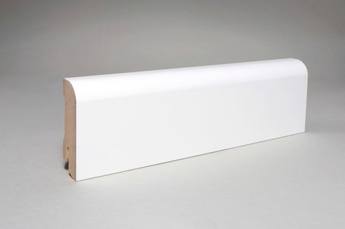 Sockelleiste, Länge: 244 cm, rund/klassisch, weiß - weiss