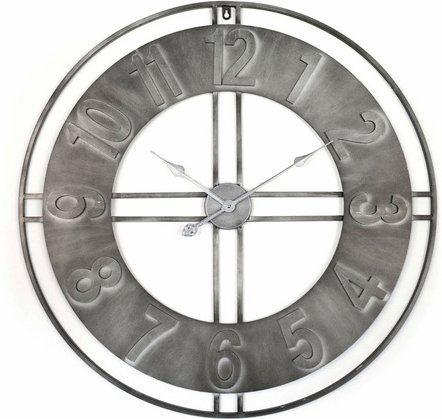 K&L Wall Art Wanduhr, HxT: 50 x 4 cm, silber, ohne ink. Batterie - silberfarben