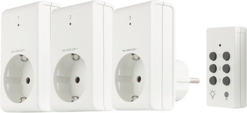 REV Funkschalter-Set, BxHxT: 4,9 x 7 x 8,7 cm - weiss