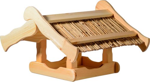 DOBAR Vogelhaus »Kunoy«, mit Schilfdach, für Ständer - braun