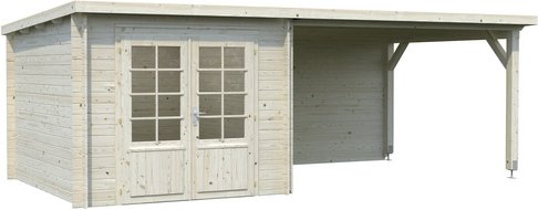 Thumbnail - PALMAKO Blockbohlenhaus »Ella«, Holz, BxHxT: 614 x 214 x 300 cm (Außenmaße inkl. Dachüberstand) - braun