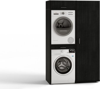 Waschturm Waschmaschinenschrank »Slimline«, BxHxT: 127 x 207 x 65,4 cm - schwarz