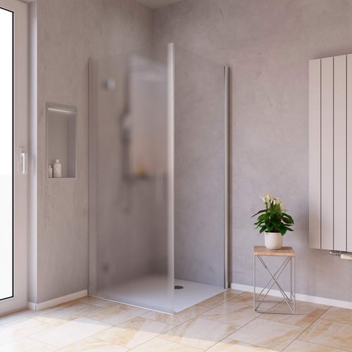 WELLWATER Seitenwand »Aventis«, BxH: 90 x 200 cm, ESG, Ecke - silberfarben