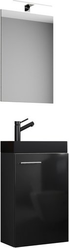 VCM Waschplatz-Set »Slito«, BxHxT: 41 x 130 x 22 cm - schwarz